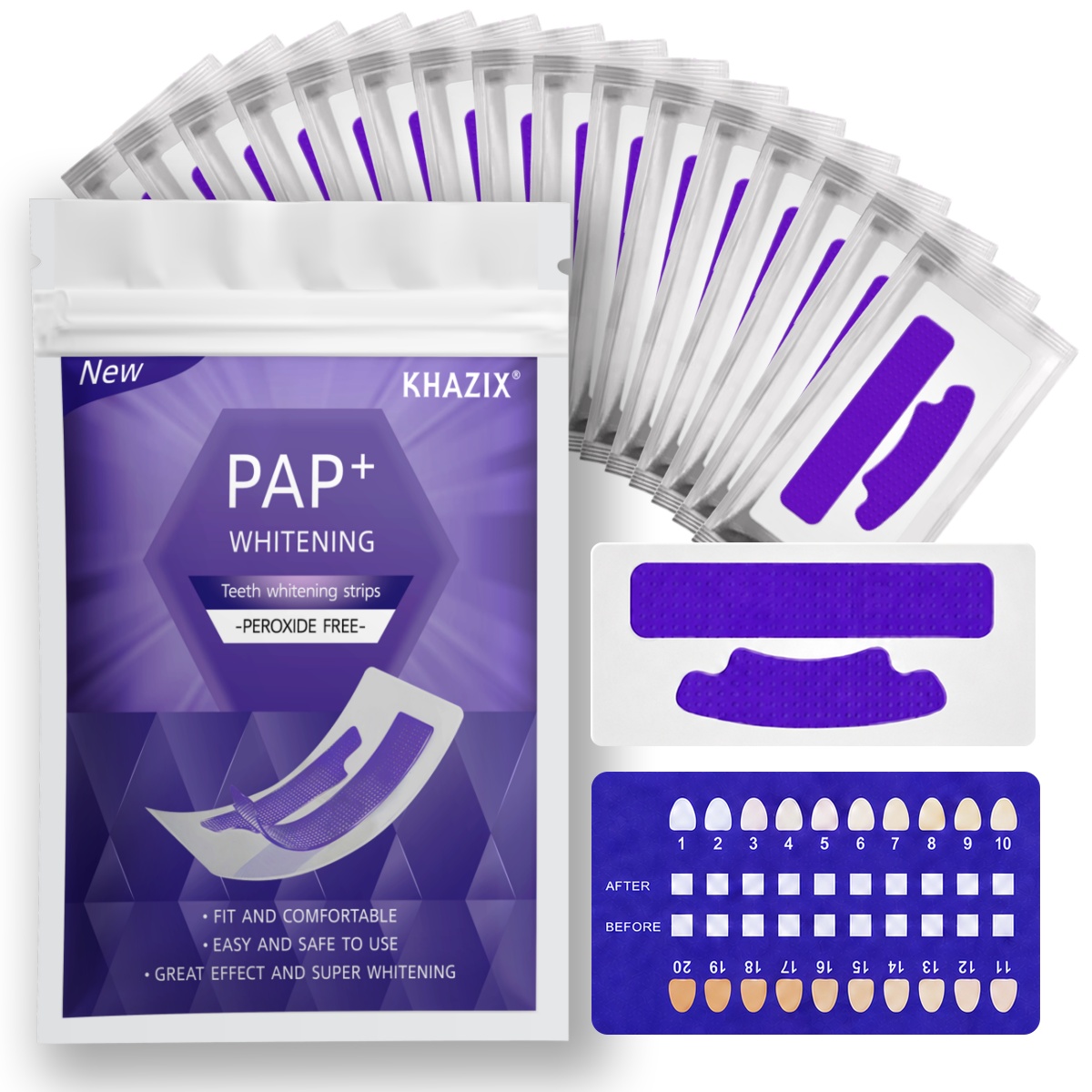 Teeth Whitening Strips Permanent - 1/7 pares de tiras blanqueadoras de