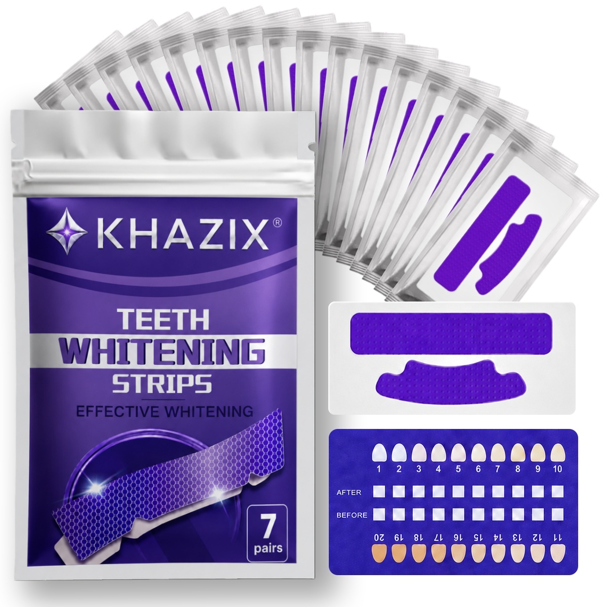Teeth Whitening Strips Permanent - 1/7 pares de tiras blanqueadoras de