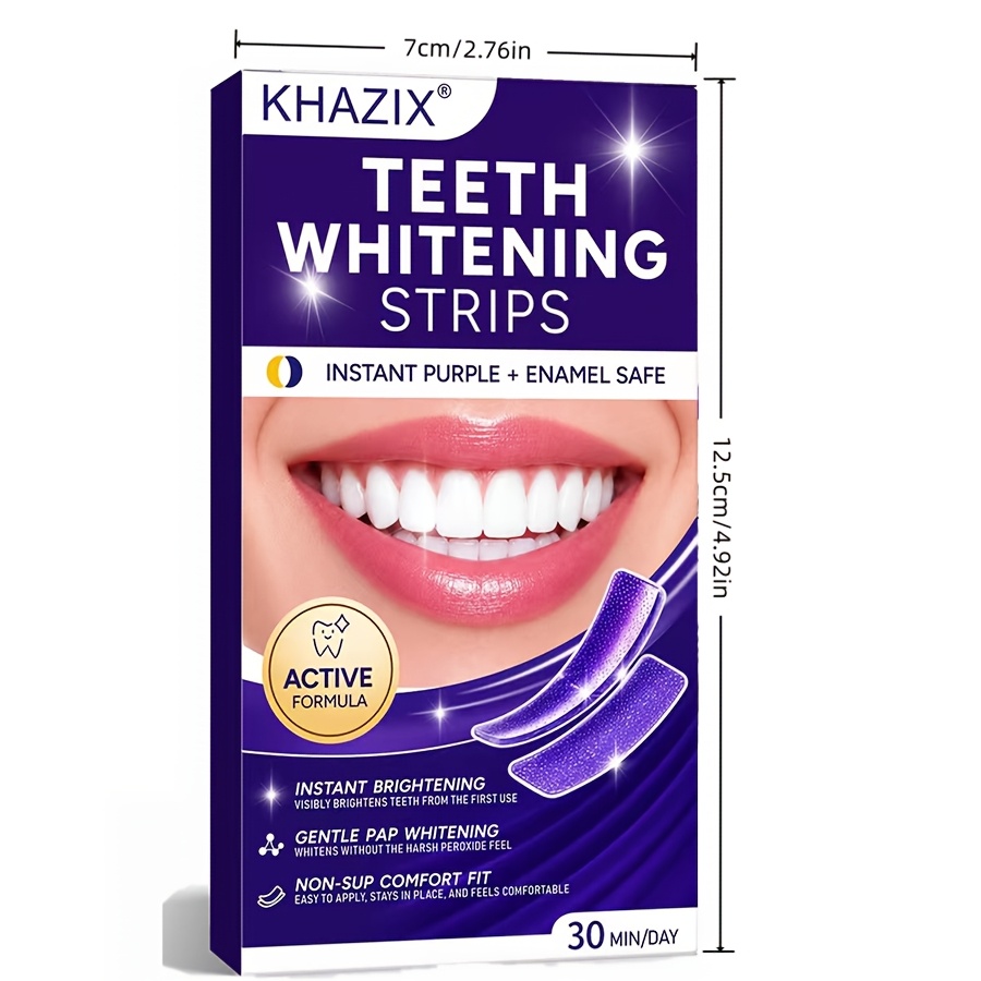 5/10 pares de tiras moradas pa - Teeth Whitening Strips Permanent reseña y precio