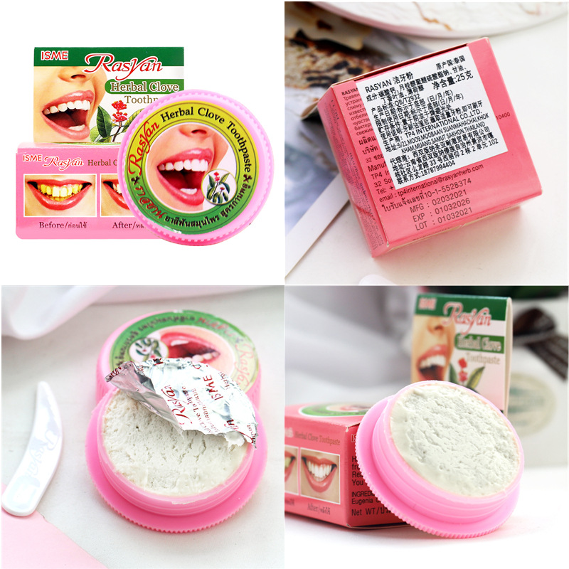 RASYAN Polvo de dientes de cla - Teeth Whitening In Thailand reseña y precio